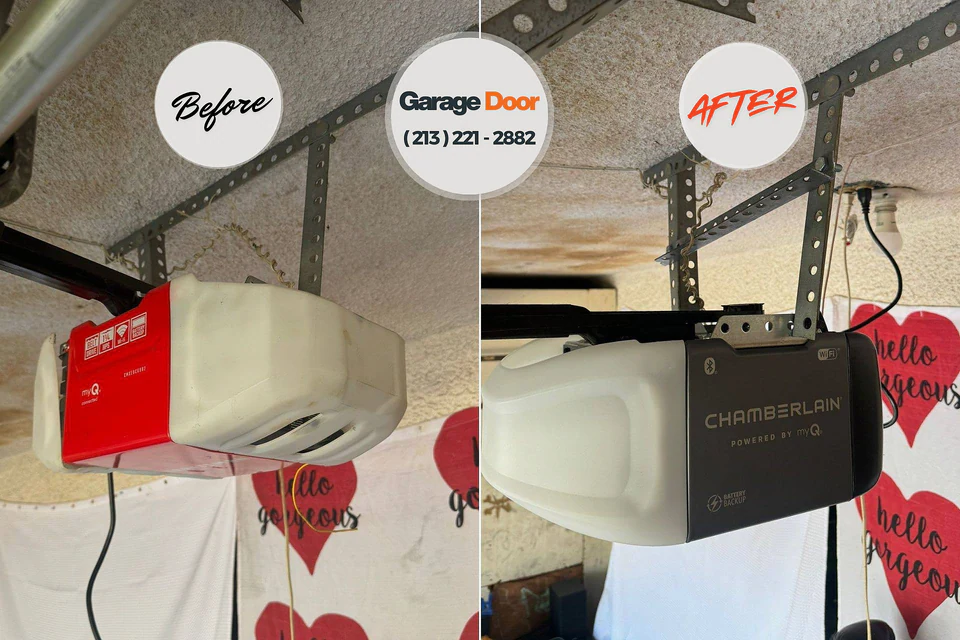 Before and after: garage door repair Jourdanton, TX